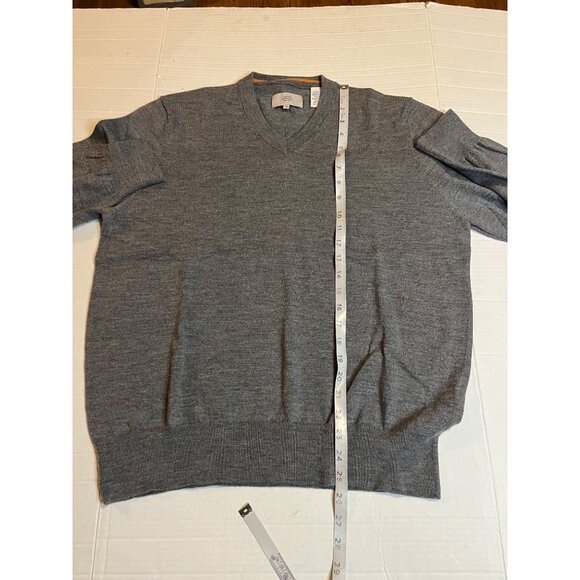 Jack Spade Mens 100% wool V-Neck Sweater XL Gray finely ribbed detail preppy - Picture 8 of 9